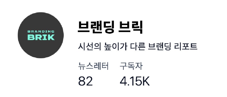 뉴스레터 브랜딩 브릭 (구독자 4.15K)
